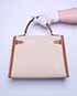 Kelly Sellier 32 Toile/Courchevel Leather in Natural/Gold, back view